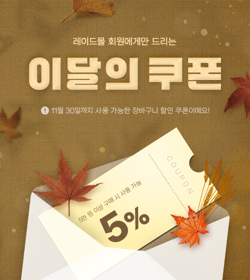레이드몰 회원에게만 드리는 11월 혜택!